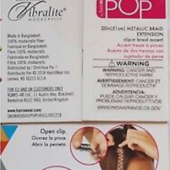 Pop by Hairdo 20” Purple Hair Extension Metallic Clip In Braid Extension Gift - Picture 10 of 12